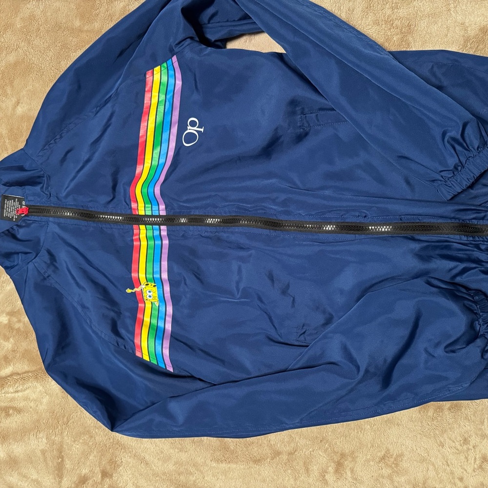 SpongeBob Navy Jacket with Rainbow Stripes